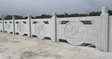 永州芝麻白河道栏杆 石材栏杆
