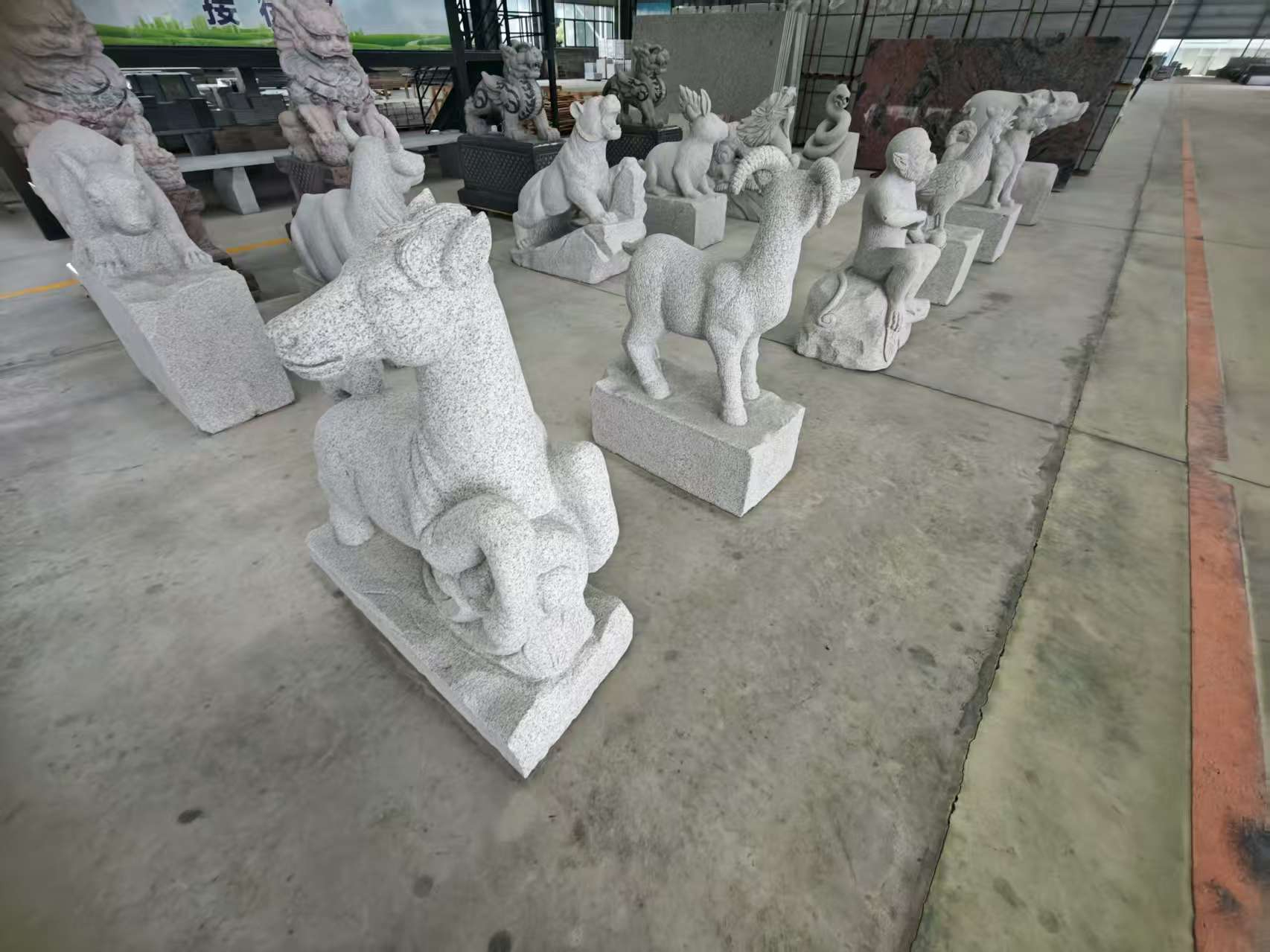 永州芝麻白雕刻 十二生肖 异形雕刻