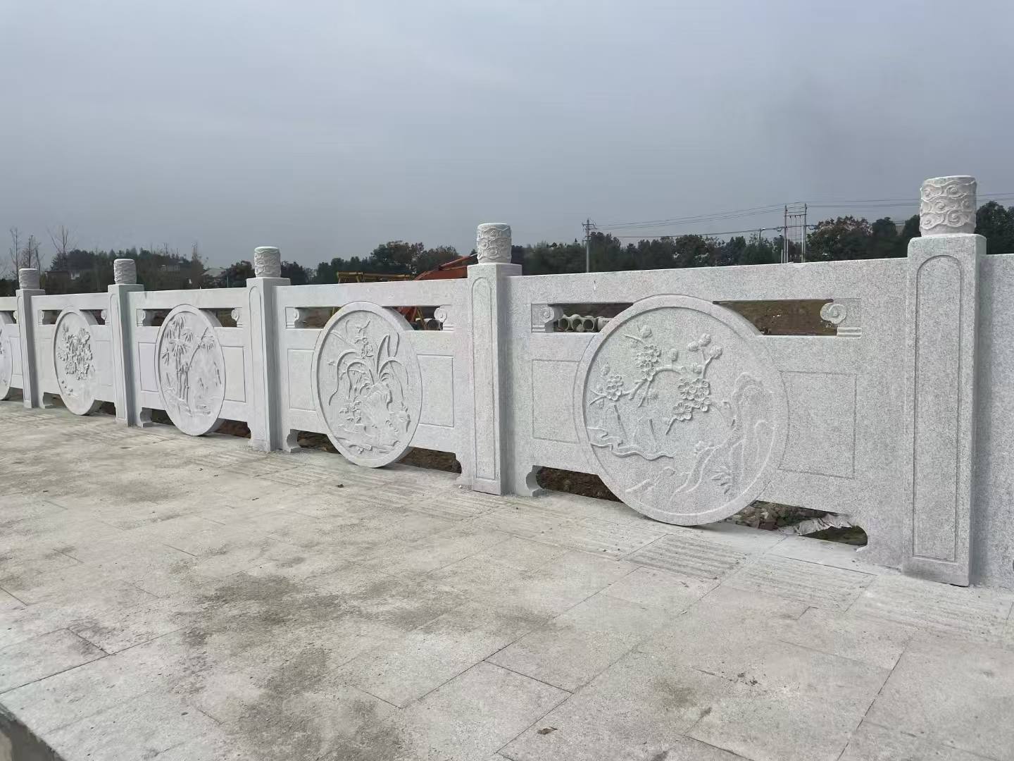 永州芝麻白河道栏杆 石材栏杆
